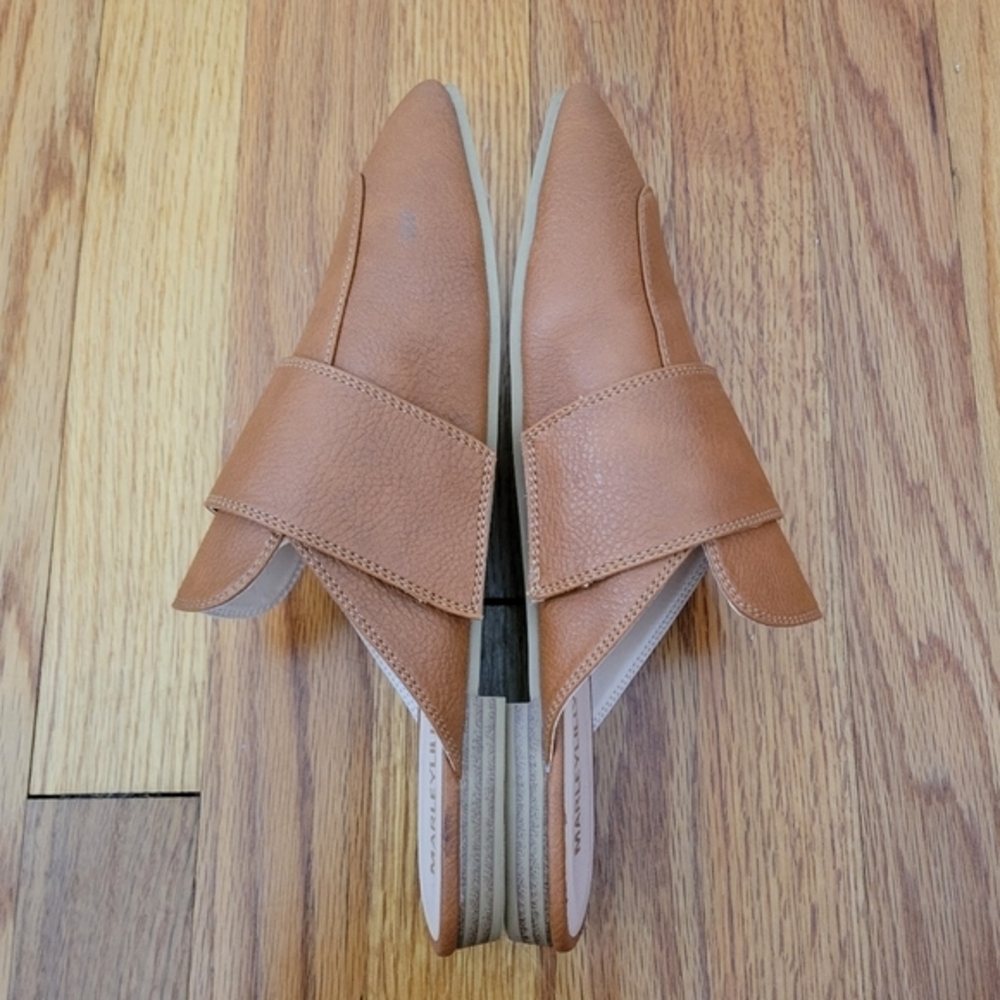 MarleyLilly Slide on Loafers Mules Faux Leather Size 9 Brown‎ Preppy Office Work - Picture 11 of 14